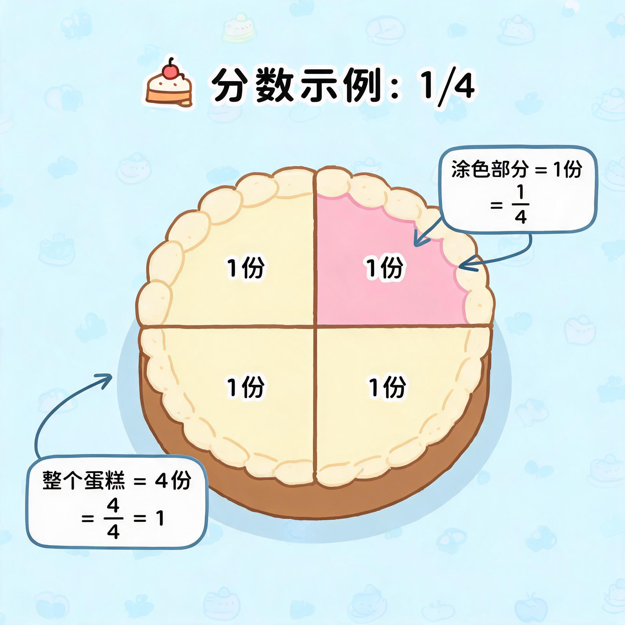 分数圆饼图与百分数示意图